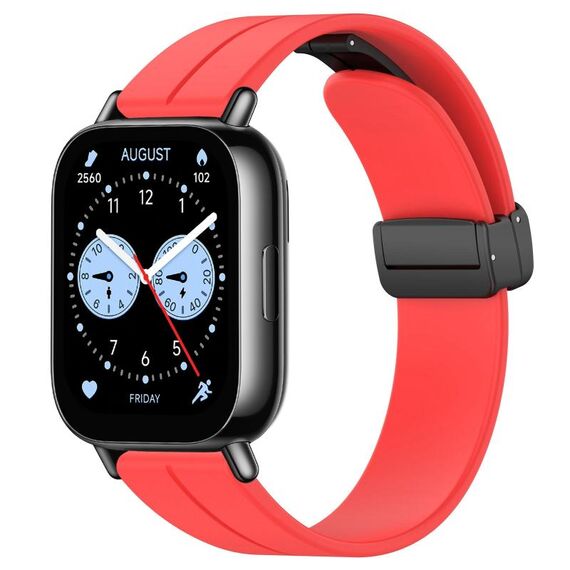 Per Redmi Watch 5 Lite cinturino in silicone con fibbia magnetica pieghevole (rosso)