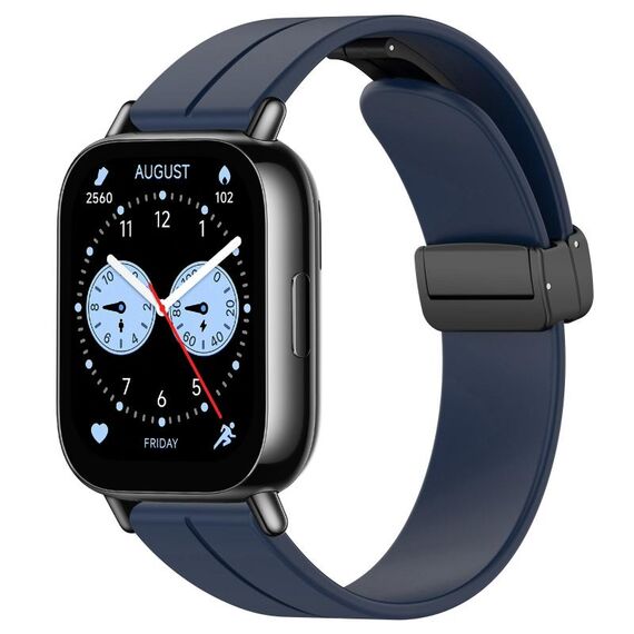Per Redmi Watch 5 Lite cinturino in silicone con fibbia magnetica pieghevole (blu notte)
