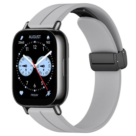 Per Redmi Watch 5 Active Cinturino in silicone con fibbia magnetica pieghevole (grigio chiaro)