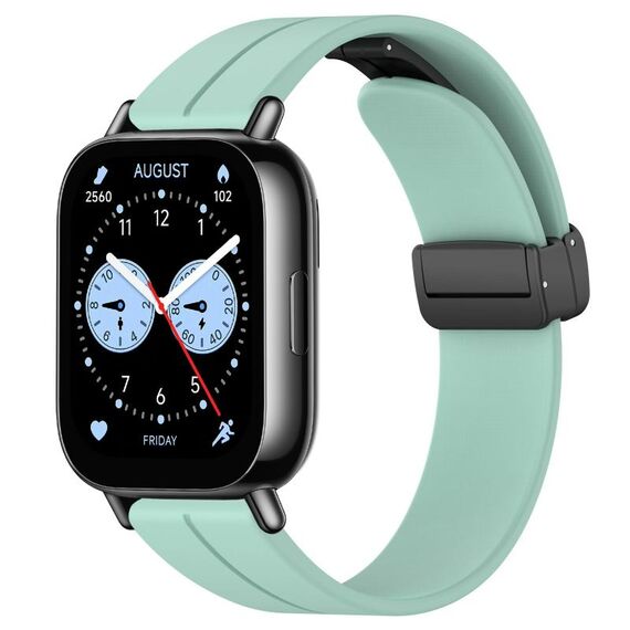 Per Redmi Watch 5 Active Cinturino in silicone con fibbia magnetica pieghevole (verde acqua)