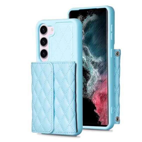 Per Samsung Galaxy S23 5G Portafoglio orizzontale Custodia in pelle rombica (blu)