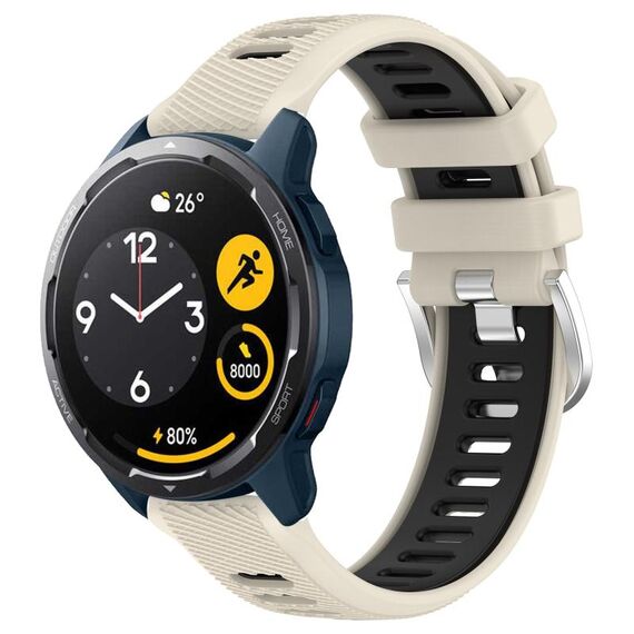 Per Xiaomi Haylou RS4 LS12 22mm Cinturino sportivo in silicone con fibbia in acciaio bicolore (Starlight + nero)