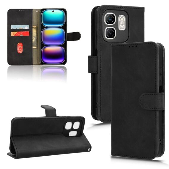 Per Infinix Hot 50i / Smart 9 Custodia in pelle magnetica con chiusura magnetica (nera)