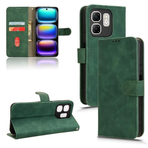 Per Infinix Hot 50i / Smart 9 Custodia in pelle magnetica con chiusura magnetica (verde)