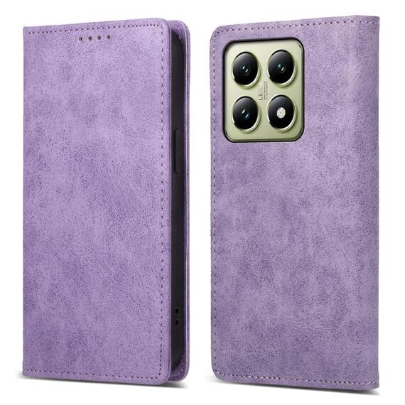 Per Xiaomi 14T Business Custodia per telefono in pelle magnetica RFID a tinta unita (viola)
