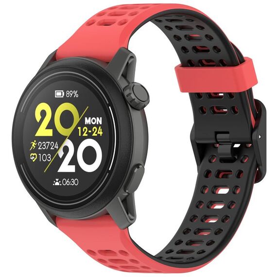 Per cinturino in silicone Coros Pace 2 Dual Color Quick Release da 20 mm (rosso nero)