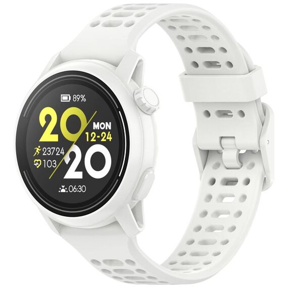 Per cinturino in silicone Coros Pace 2 tinta unita a sgancio rapido da 20 mm (bianco)