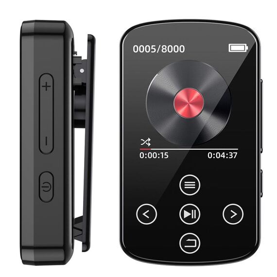 Lettore musicale MP3 Bluetooth HIFI Sport Clip Touch Screen MP4, Memoria: 128 GB (Nero)