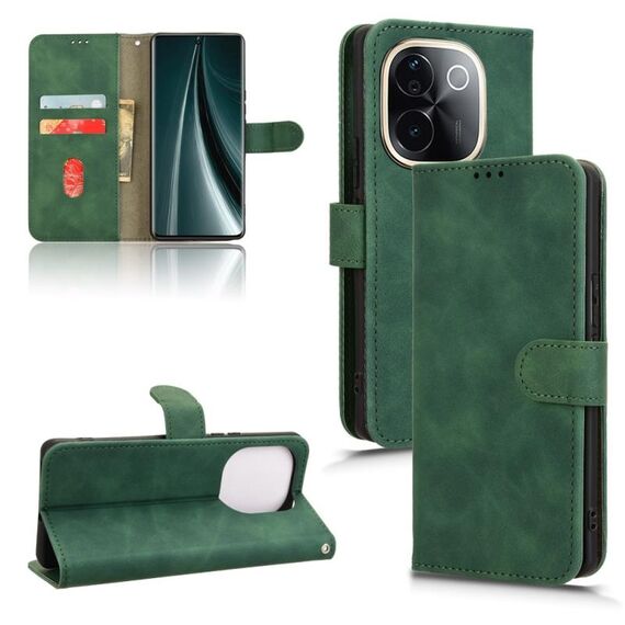Per vivo T3 Pro 5G India Custodia in pelle magnetica con chiusura magnetica (verde)