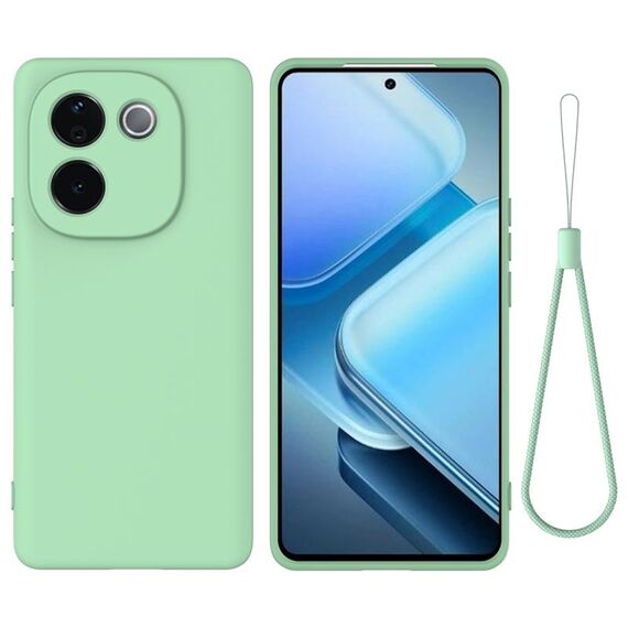Per vivo iQOO Z9s Pro / T3 Pro Custodia per telefono antiurto in silicone liquido a tinta unita con copertura totale (verde)