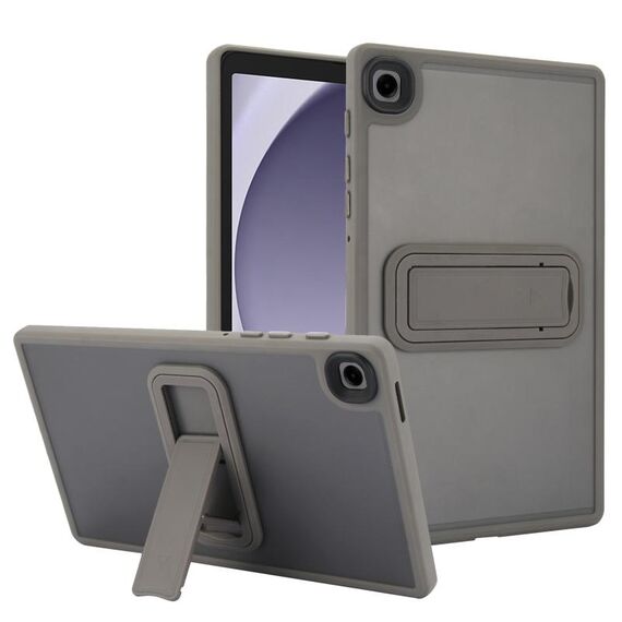 Custodia per tablet in TPU ibrida per PC con rivestimento in pelle per Samsung Galaxy Tab A9 (grigio)