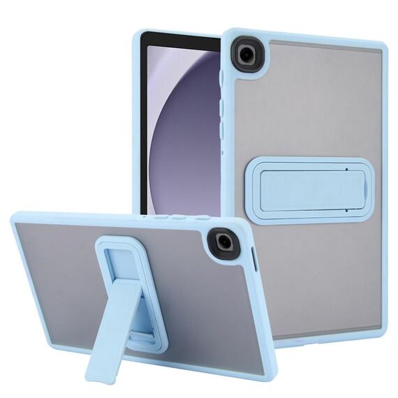 For Samsung Galaxy Tab A9 Skin Feel Holder PC Hybrid TPU Tablet Case(Light Blue)