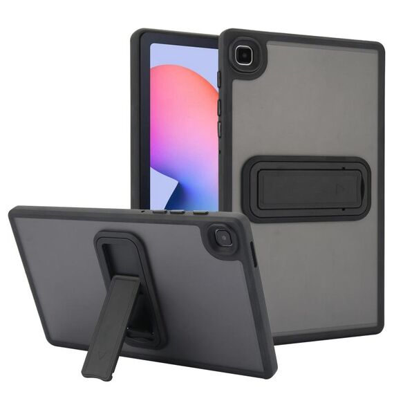 For Samsung Galaxy Tab S6 Lite P610 / P615 Skin Feel Holder PC Hybrid TPU Tablet Case(Black)