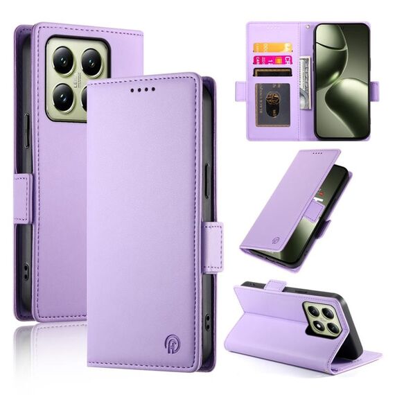 Per Xiaomi 14T Custodia per telefono in pelle smerigliata magnetica con fibbia laterale (viola)
