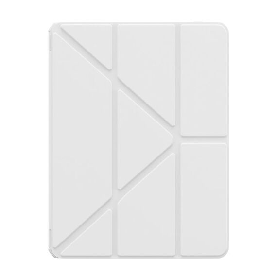 For iPad Pro 13 2024 Baseus Minimalist Series Y-shaped Tri-fold Leather Tablet Case(White)