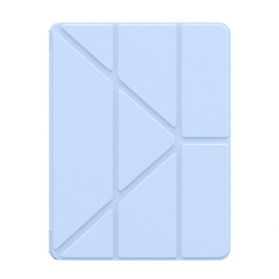 For iPad Pro 11 2024 Baseus Minimalist Series Y-shaped Tri-fold Leather Tablet Case(Blue)