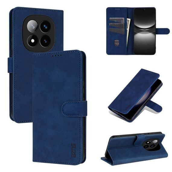 Per Redmi Note 14 Pro+ 5G AZNS Custodia per telefono in pelle con texture di vitello e pelle al tatto (blu)