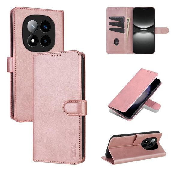 Per Redmi Note 14 Pro+ 5G AZNS Custodia per telefono in pelle con texture di vitello e pelle al tatto (oro rosa)