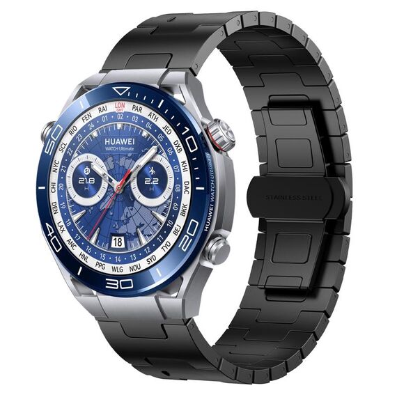 For Huawei Watch Ultimate Titanium Alloy 22mm Metal Watch Band(Black)