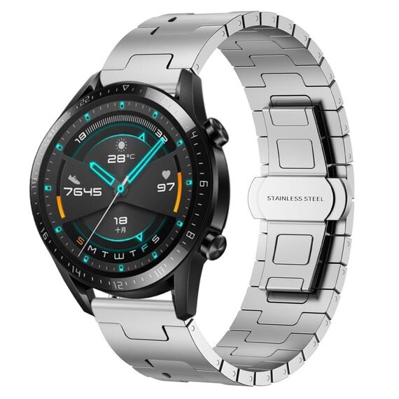 For Huawei Watch GT2 46mm Titanium Alloy 22mm Metal Watch Band(Silver)