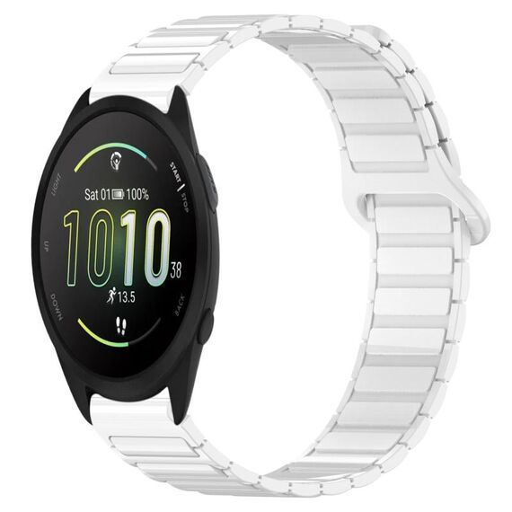 Per Garmin Forerunner 165 cinturino in silicone con fibbia magnetica bicolore da 20 mm (bianco)