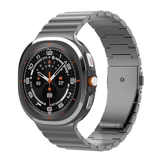 For Samsung Galaxy Watch Ultra 47mm One Bead Flat Buckle Pure Titanium Watch Band(Grey)