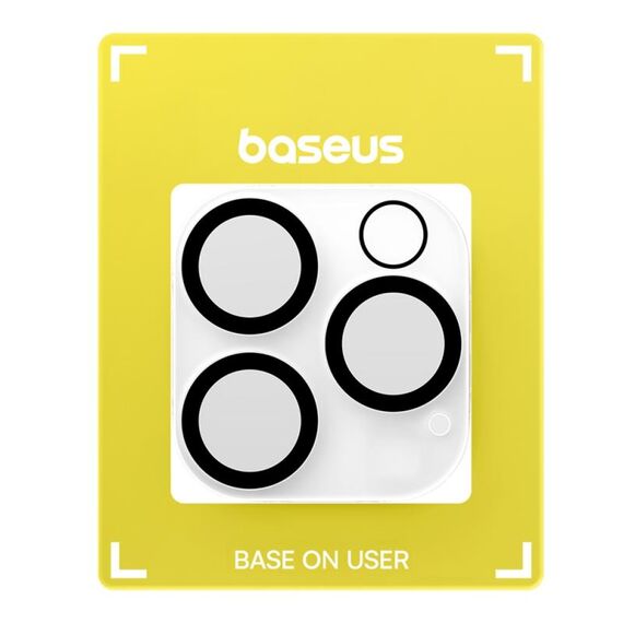 Per iPhone 16 Pro / 16 Pro Max Baseus Crystal Series 2 pezzi HD Full-Frame Lens Protector (trasparente)