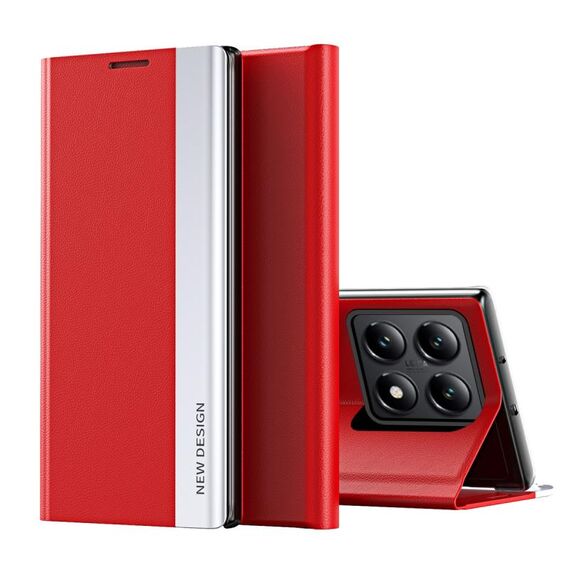 Per Xiaomi 14T Custodia per telefono in pelle adsorbimento elettrolitico laterale (rosso)
