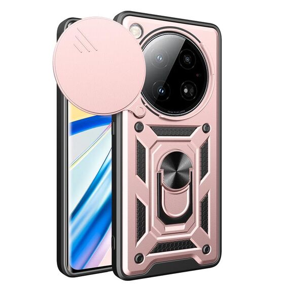 Per Infinix Zero 40 5G Custodia per fotocamera scorrevole TPU+PC (oro rosa)