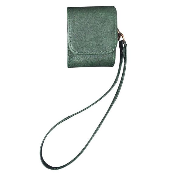 Per AirPods 1/2 Custodia antiurto in PU con texture in pelle di mucca (verde)