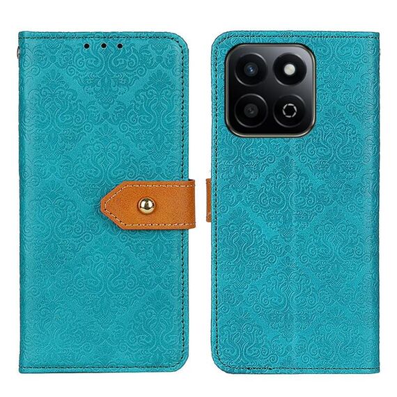 For Honor 200 Smart / Play 60 Plus European Floral Embossed Leather Phone Case(Blue)
