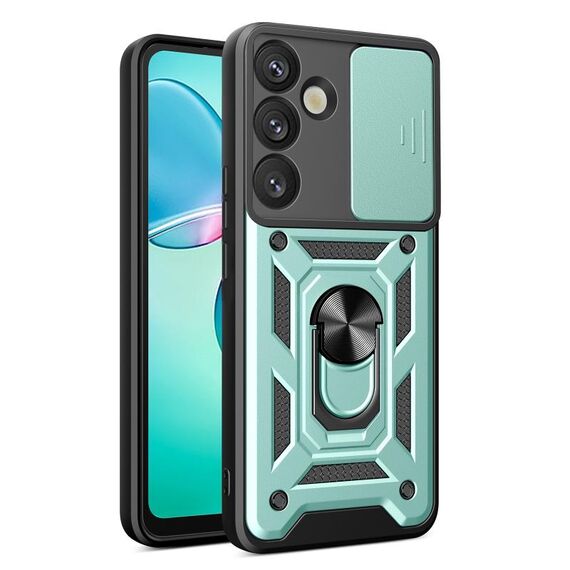 Per Samsung Galaxy S25+ 5G Custodia per fotocamera scorrevole in TPU+PC (verde)