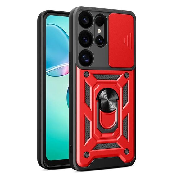 Per Samsung Galaxy S25 Ultra 5G Custodia per fotocamera scorrevole TPU+PC (rosso)