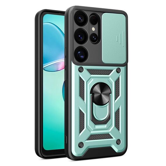 Per Samsung Galaxy S25 Ultra 5G Custodia per fotocamera scorrevole in TPU+PC (verde)