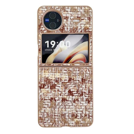 For vivo X Flip Illusory Color Weaving Texture Phone Case(Brown)