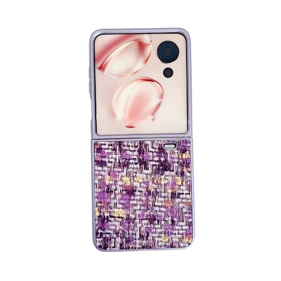 For Honor Magic V Flip Illusory Color Weaving Texture Phone Case(Purple)
