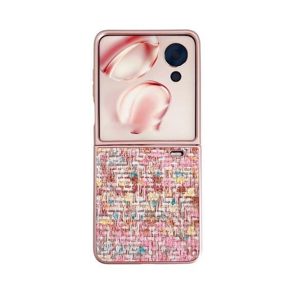 Custodia per telefono For Honor Magic V Flip Illusory Color Weaving Texture (Rosa)