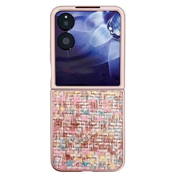 Per Xiaomi Mix Flip Custodia per telefono con trama intrecciata a colori illusori (rosa)