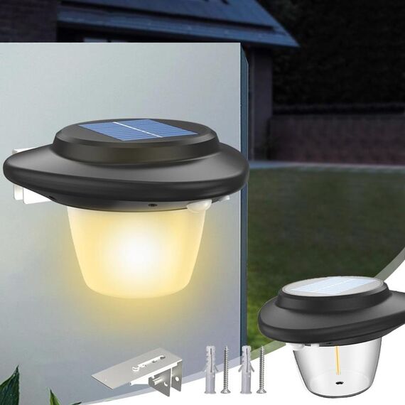 Lampada da parete solare per esterni con sensore per patio, stile: luce calda con stoppino in tungsteno
