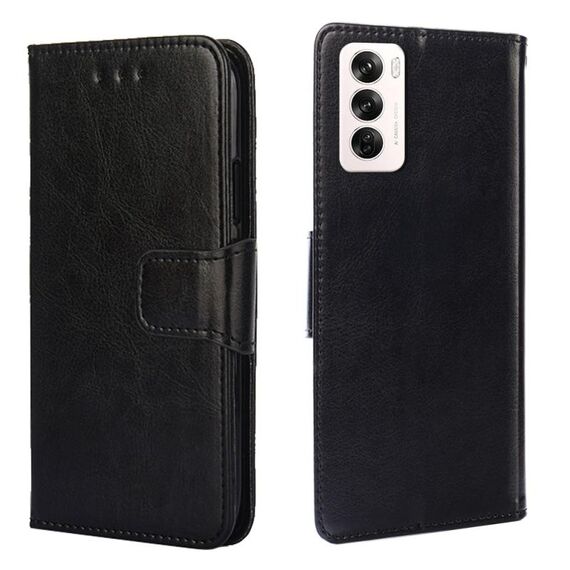For OPPO Reno12 5G Global Crystal Texture Leather Phone Case(Black)