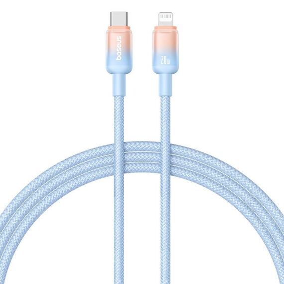 Cavo di ricarica rapida Baseus Discolor Series 20W USB-C/Type-C a 8 pin, lunghezza cavo: 1 m (blu)