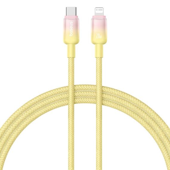 Cavo di ricarica rapida Baseus Discolor Series 20W USB-C/Type-C a 8 pin, lunghezza cavo: 2 m (giallo)