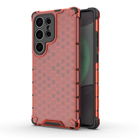 For Samsung Galaxy S25 Ultra 5G Honeycomb Shockproof Phone Case(Red)
