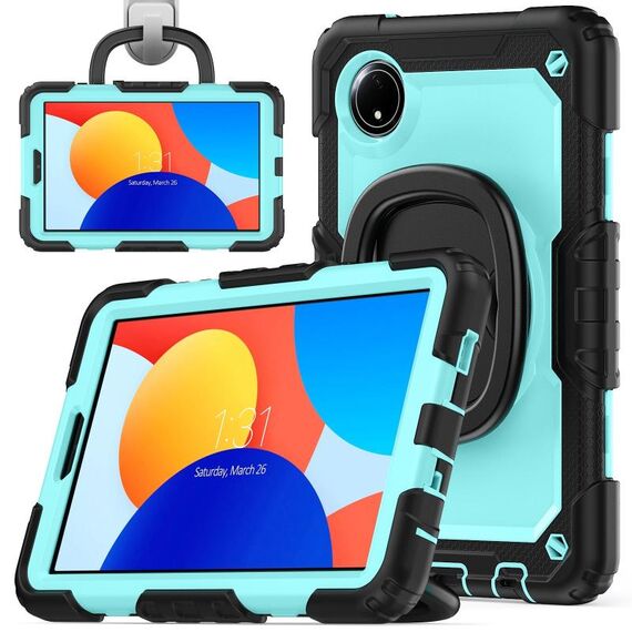 For Xiaomi Redmi Pad SE 8.7 2024 D Type Silicone Hybrid PC Tablet Case with Handle Holder(Light Blue PC)