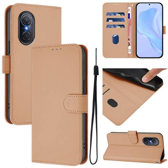 Per Honor 50 SE / Huawei nova 9 SE Custodia in pelle tinta unita effetto pelle con cordino (nudo)
