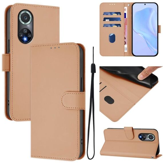 Per Honor 50 Pro / Huawei nova 9 Pro Custodia in pelle tinta unita con cordino (nudo)