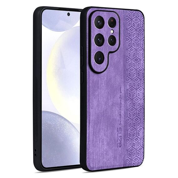 Per Samsung Galaxy S25 Ultra 5G AZNS Custodia per telefono con effetto pelle in rilievo 3D (viola)