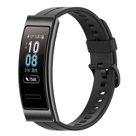 Per cinturino in silicone tinta unita Huawei Band 3 (nero)