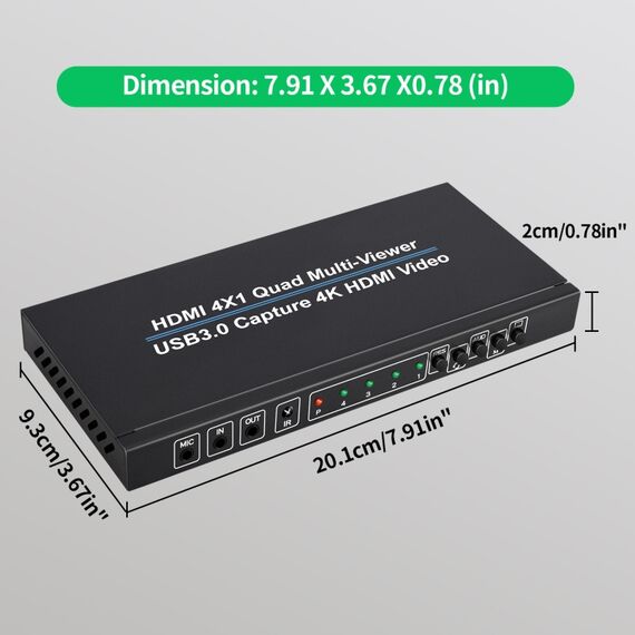 Splitter HDMI NK-941S 4K HDMI 4x1 + acquisizione video USB 3.0 EDA006245501A 6922802897951