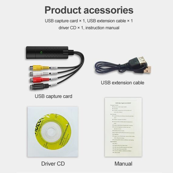 DVD Maker USB 2.0 per acquisizione video EasyCAP, editing e supporto MPEG-1/2 S-TT-0050A 6922561312573